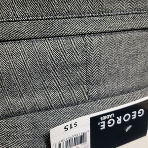 George Women's Trousers, Gray Herringbone, Size 18